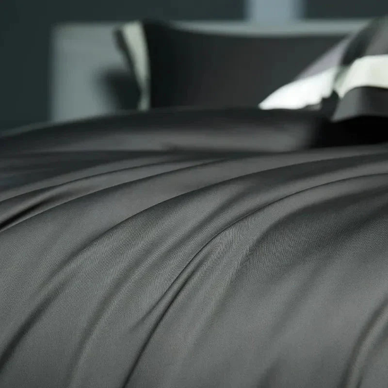 Luxurious Egyptian Cotton Duvet Cover Set with Classic Trim