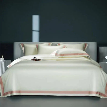 Luxurious Egyptian Cotton Duvet Cover Set with Classic Trim