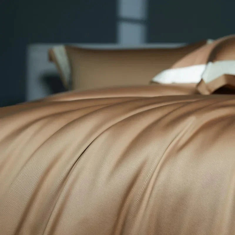 Luxurious Egyptian Cotton Duvet Cover Set with Classic Trim