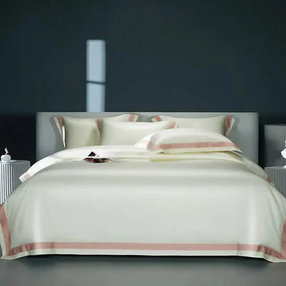 Luxurious Egyptian Cotton Duvet Cover Set with Classic Trim
