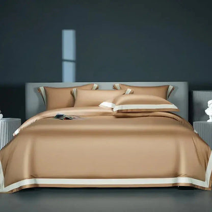 Luxurious Egyptian Cotton Duvet Cover Set with Classic Trim