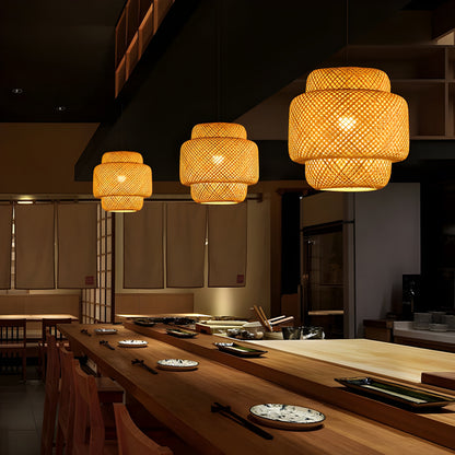 Natural Woven Bamboo Table Lamp