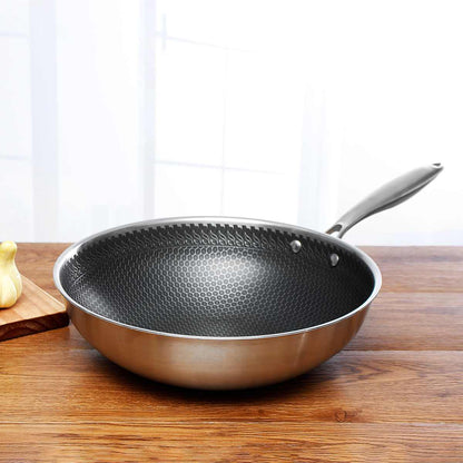 Durable Non-Stick Stainless Steel Frying Pan, All Stovetops