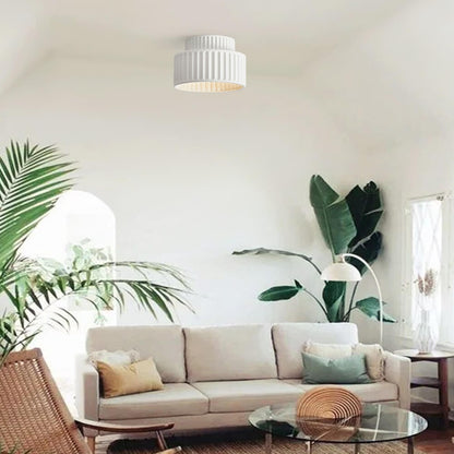 Soft Cream Drum Pendant Ceiling Light Fixture