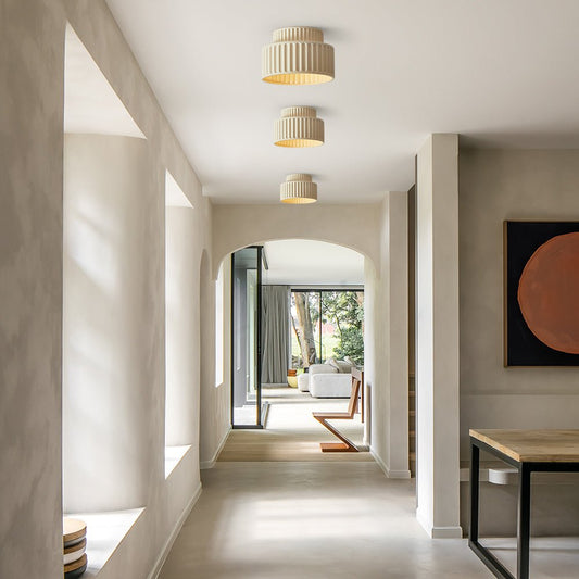 Soft Cream Drum Pendant Ceiling Light Fixture - Lusomart