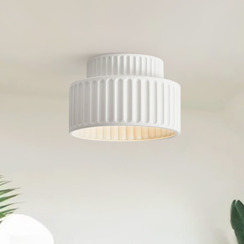 Soft Cream Drum Pendant Ceiling Light Fixture