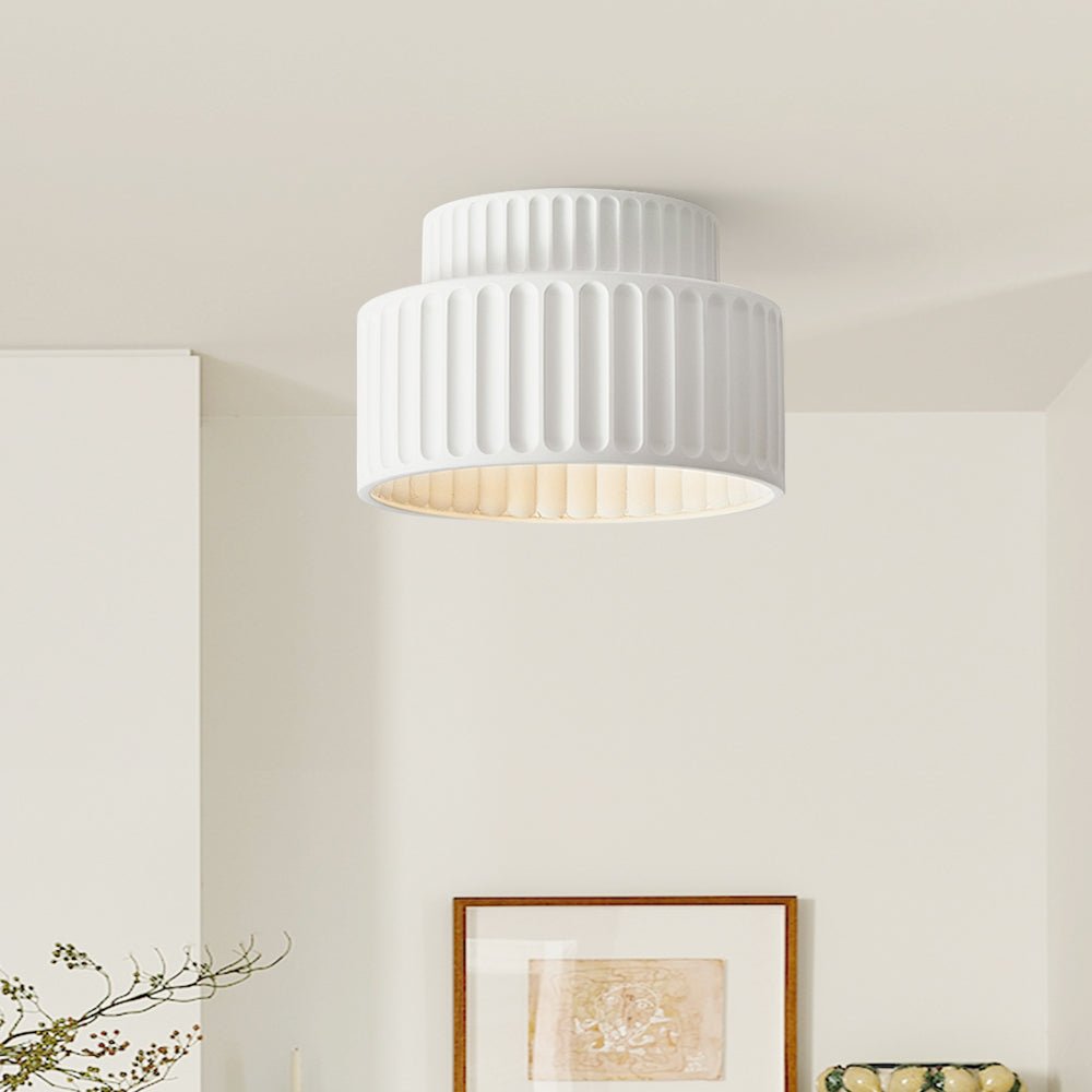 Soft Cream Drum Pendant Ceiling Light Fixture