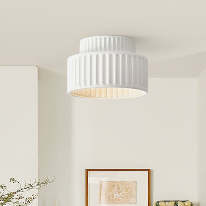 Soft Cream Drum Pendant Ceiling Light Fixture