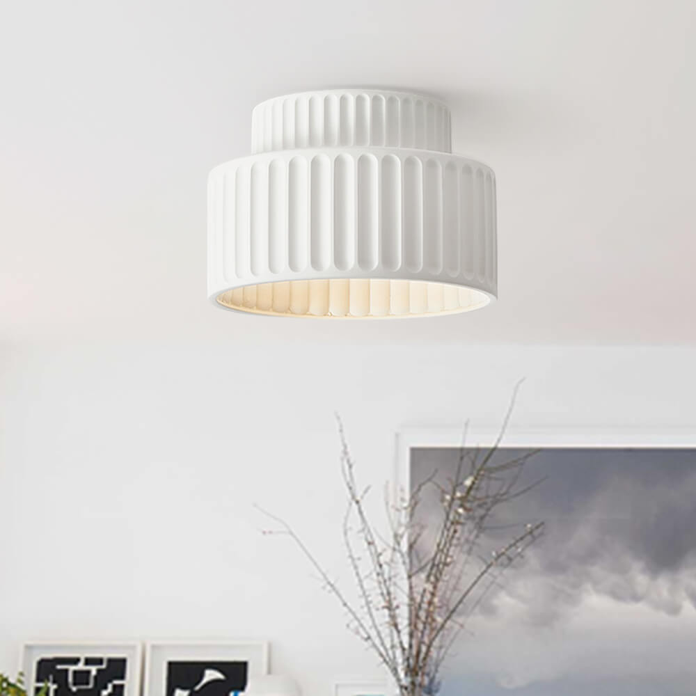 Soft Cream Drum Pendant Ceiling Light Fixture