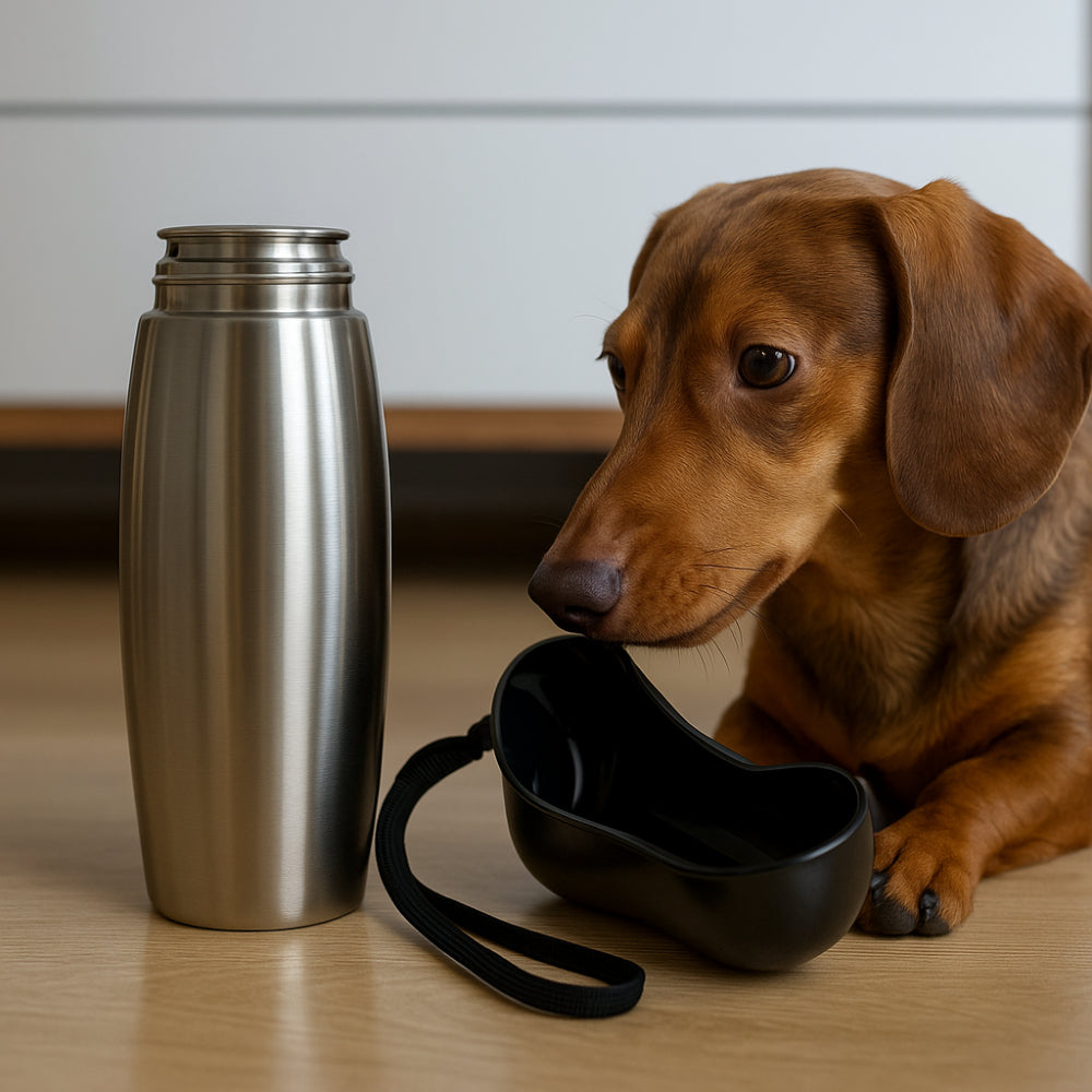 Portable Pet Water Bottle Stainless Steel Dog Cup