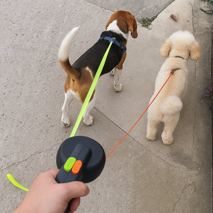 Comfortable Retractable Dog Leash with Double Handle - Lusomart
