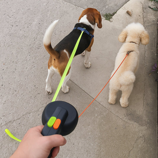 Comfortable Retractable Dog Leash with Double Handle - Lusomart