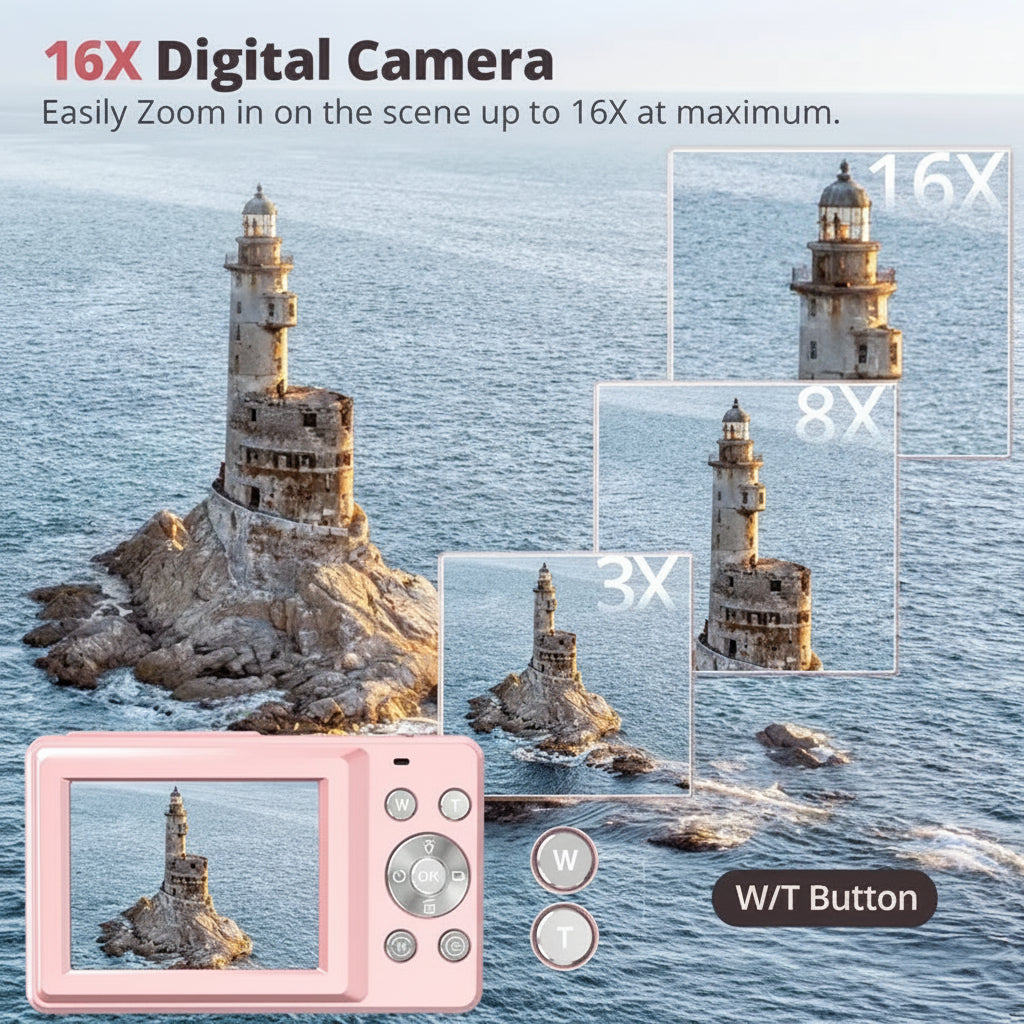 Retro Style Compact Digital Camera 1080p