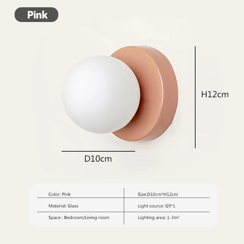 Elegant Round Glass LED Wall Lamp