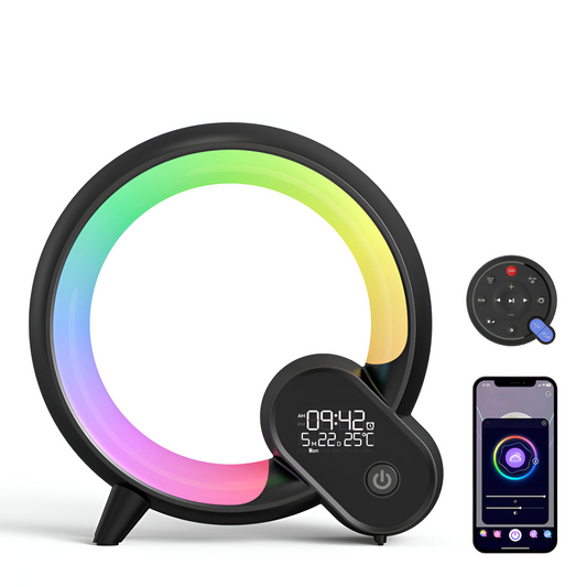 Wireless Bluetooth Speaker Clock Table Lamp - Lusomart