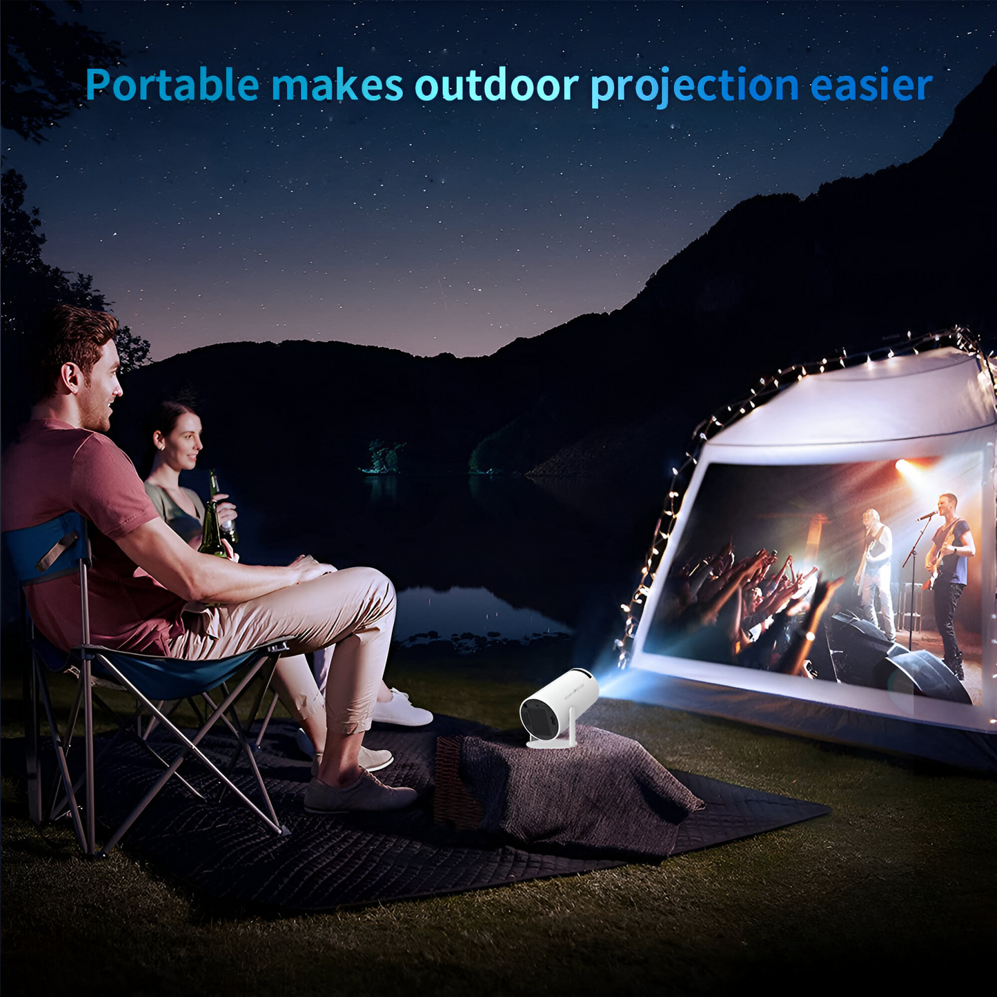 Compact Portable WiFi Projector with Bluetooth