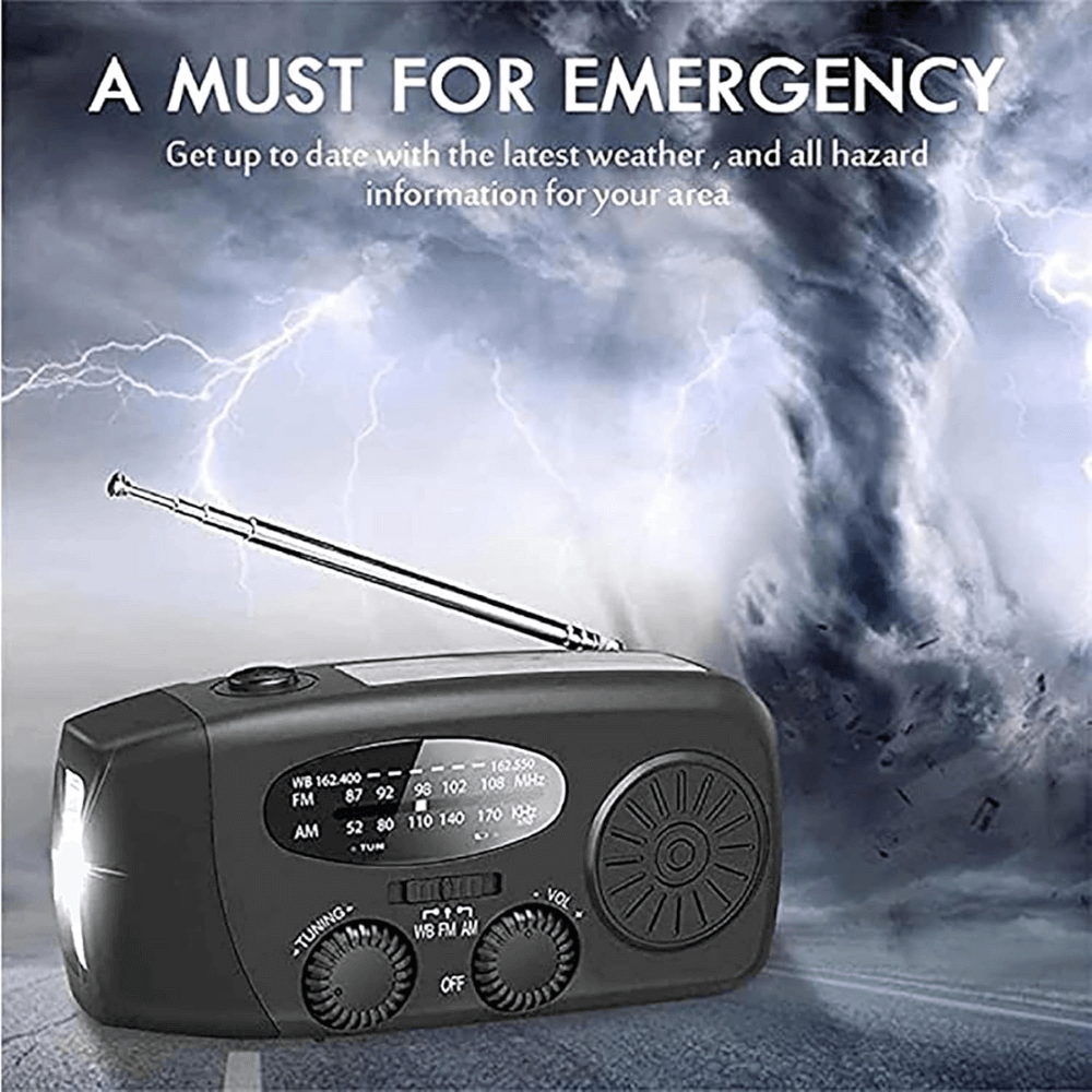 Portable Hand Crank AM/FM Radio with Power Bank