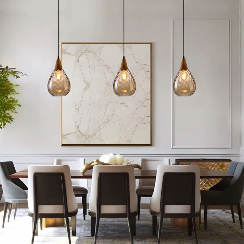 Classic Glass Drop Pendant Light Fixture