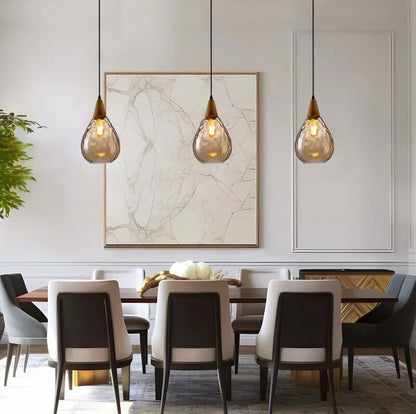 Classic Glass Drop Pendant Light Fixture