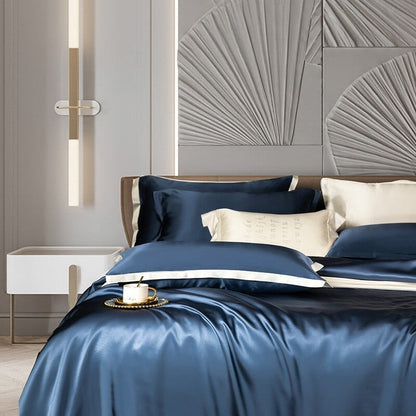 Luxury Dark Blue Soft Bed Sheet Set