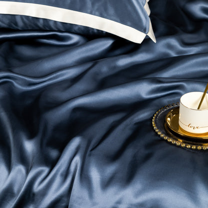 Luxury Dark Blue Soft Bed Sheet Set