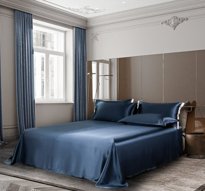 Luxury Dark Blue Soft Bed Sheet Set