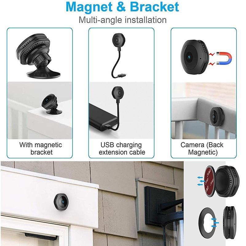 Compact WiFi Home Security Camera 1080P Night Vision