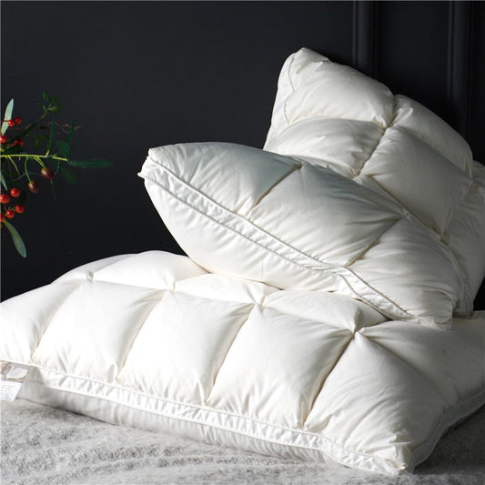 Soft Down Pillow Set 2 Pack Cotton Cover - Lusomart