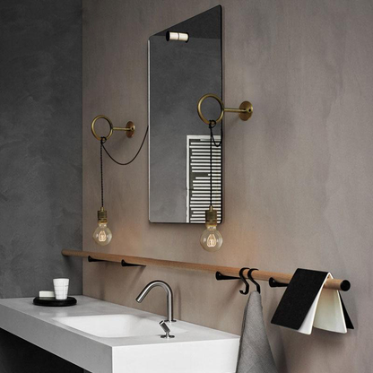 Rustic Metal Plug-In Wall Lamp