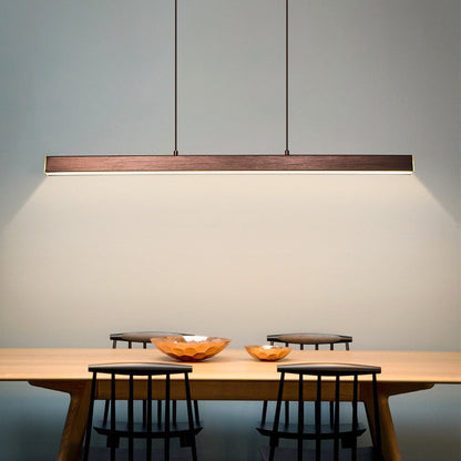 Modern Linear LED Pendant Light In Black Or Brown - Lusomart