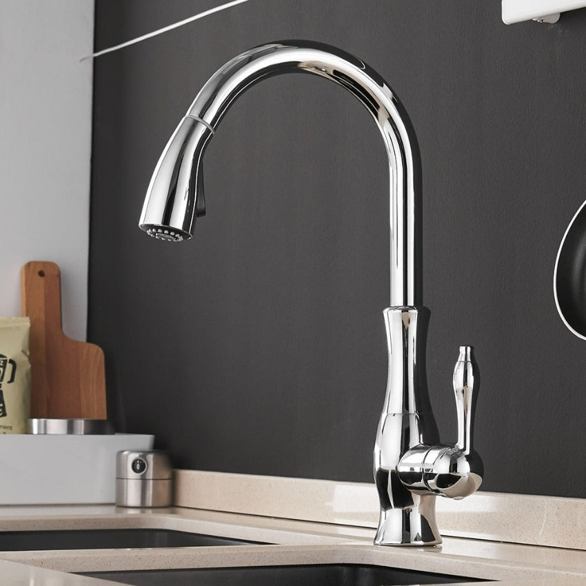 Brushed Stainless Steel Kitchen Sink Faucet