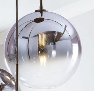 Elegant Glass Pendant Lamp in Amber and Silver