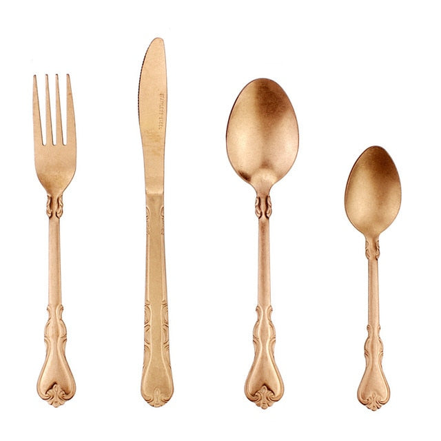 Rustic Charm 4-Piece Flatware Set for Classic Dining