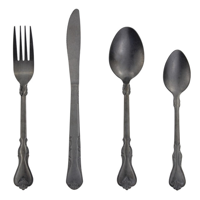 Rustic Charm 4-Piece Flatware Set for Classic Dining