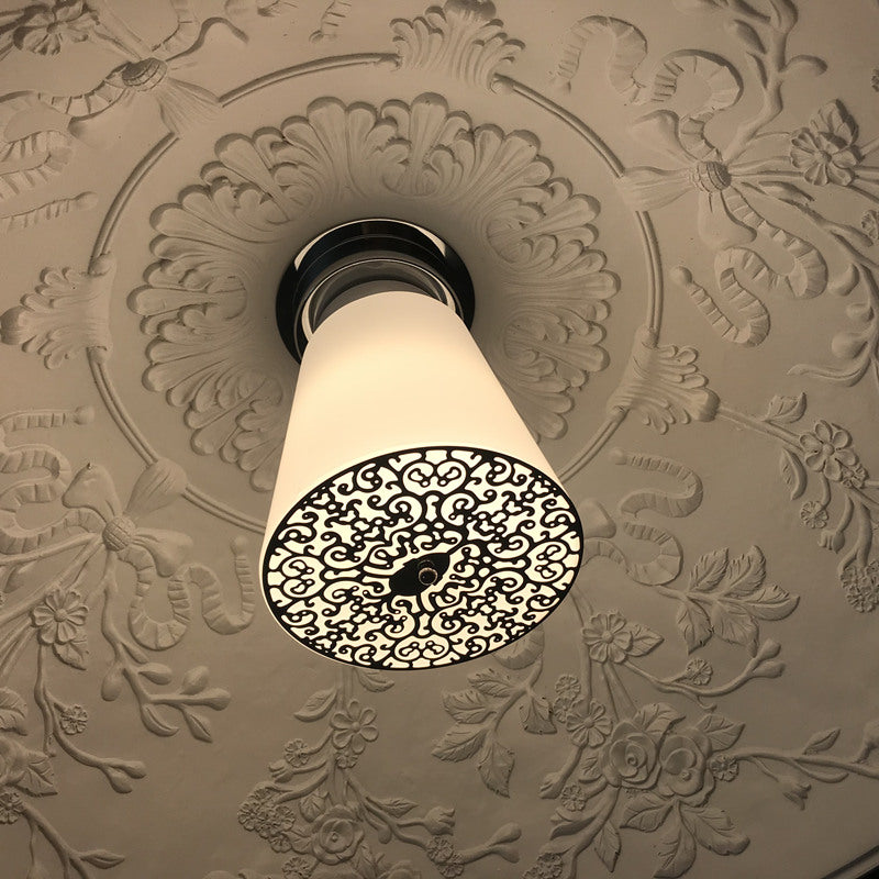 Luxury Glass Crystal Semi Flush Ceiling Light