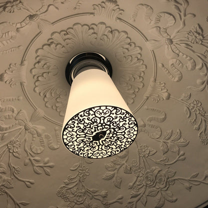 Luxury Glass Crystal Semi Flush Ceiling Light