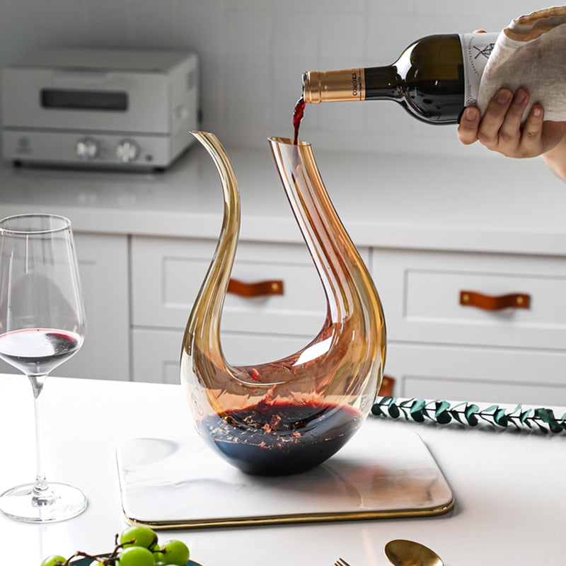 Luxury Clear Glass Wine Carafe for Aerating - Lusomart