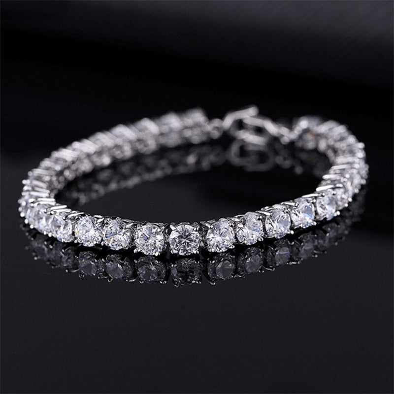 Elegant Chain Tennis Bracelet with Sparkling Zirconia Accents