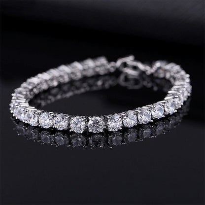 Elegant Chain Tennis Bracelet with Sparkling Zirconia Accents