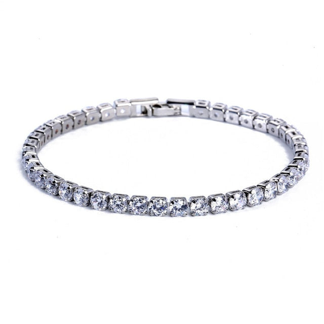 Elegant Chain Tennis Bracelet with Sparkling Zirconia Accents - Lusomart