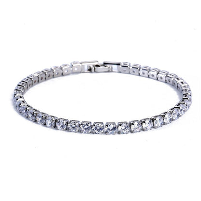 Elegant Chain Tennis Bracelet with Sparkling Zirconia Accents - Lusomart