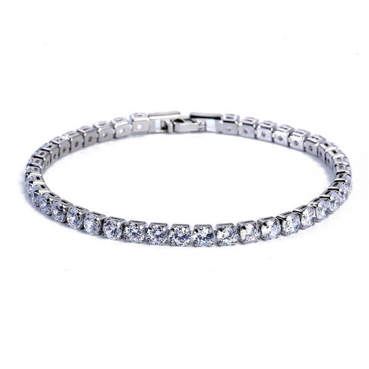 Elegant Chain Tennis Bracelet with Sparkling Zirconia Accents - Lusomart
