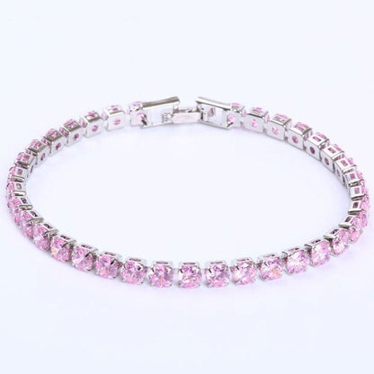 Elegant Chain Tennis Bracelet with Sparkling Zirconia Accents