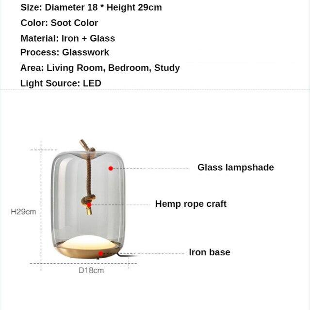 Natural Hemp Rope Desk Light Lamp