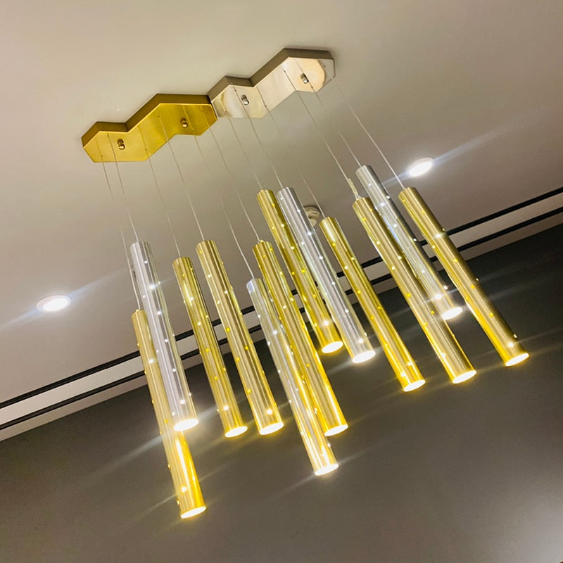 Elegant Long Crystal Pendant Light