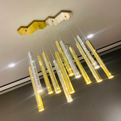 Elegant Long Crystal Pendant Light