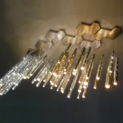Elegant Long Crystal Pendant Light