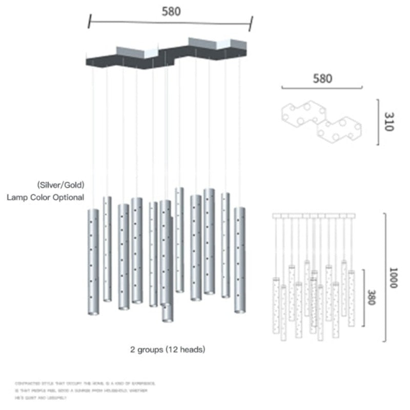 Elegant Long Crystal Pendant Light