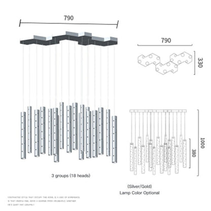 Elegant Long Crystal Pendant Light