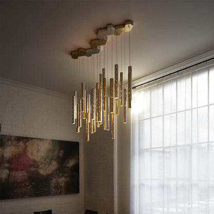 Elegant Long Crystal Pendant Light